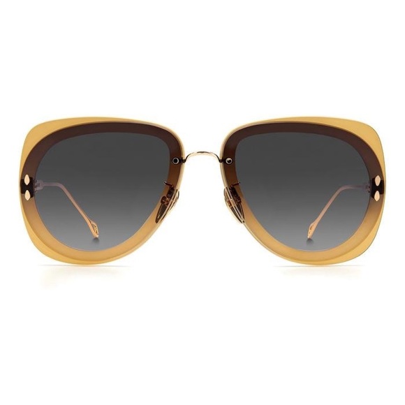 ISABEL MARANT Gold/Amber/Smoke Lens Aviator Unisex Sunglasses IM 0039… - Picture 3 of 3